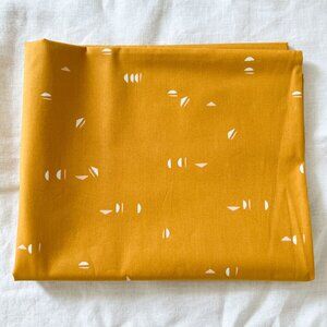 1.2 yd - Terrakotta - Stenciled Sun - Mustard - Fabric